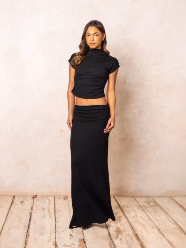 Black Skirt & Top Two-Piece Set